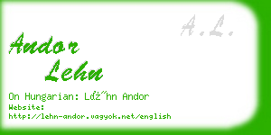 andor lehn business card